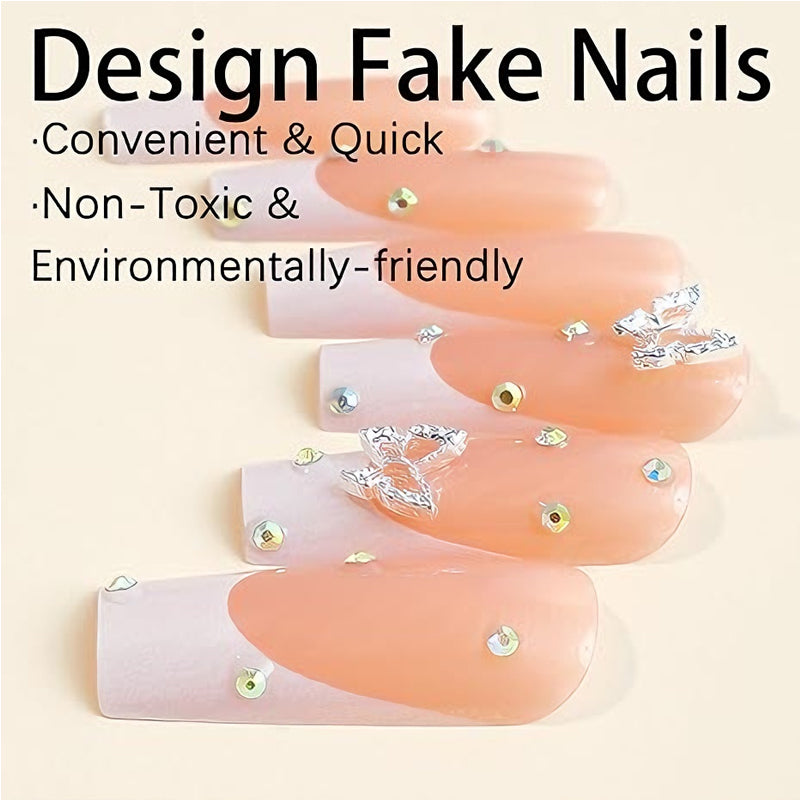 24 PCS Diamond Butterfly Art des ongles