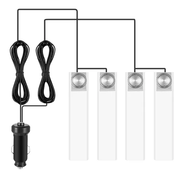 Charge voiture 4Pcs intérieur LED atmosphère voiture légère