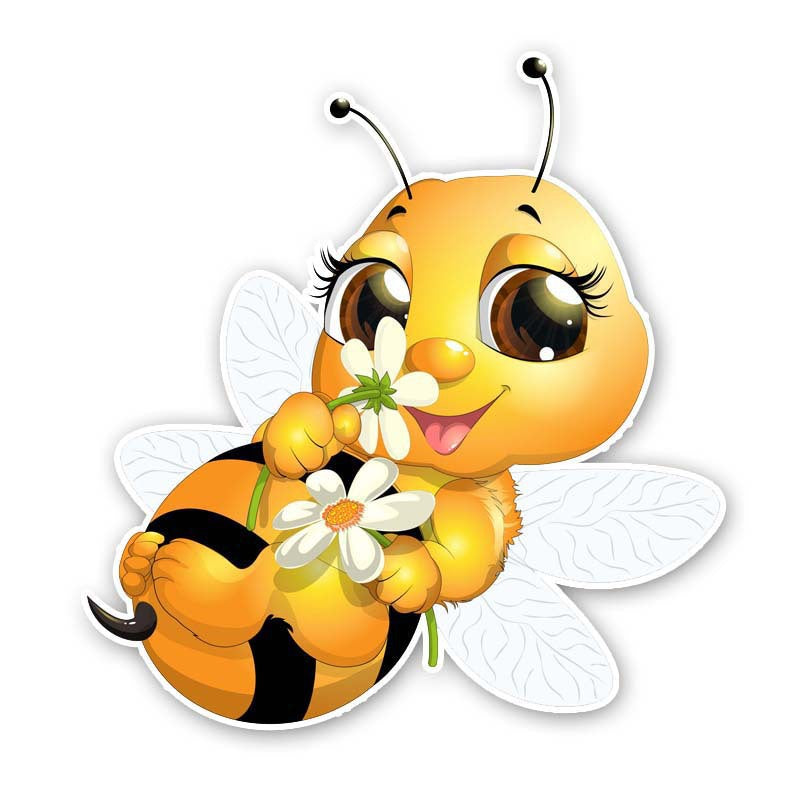 Cartoon Petit Bee Car Corps Bumper Fenêtre Sticker