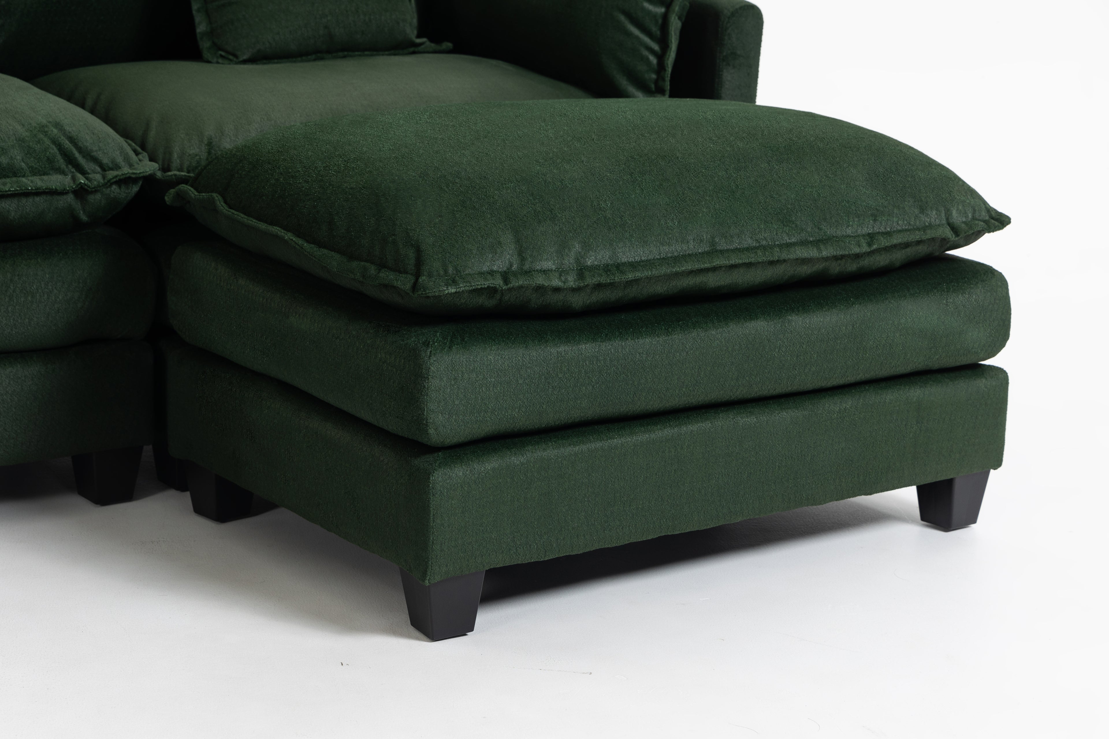 Moderne 3 places avec pouf 113,77" Canapé sectionnel avec oreillers de taille