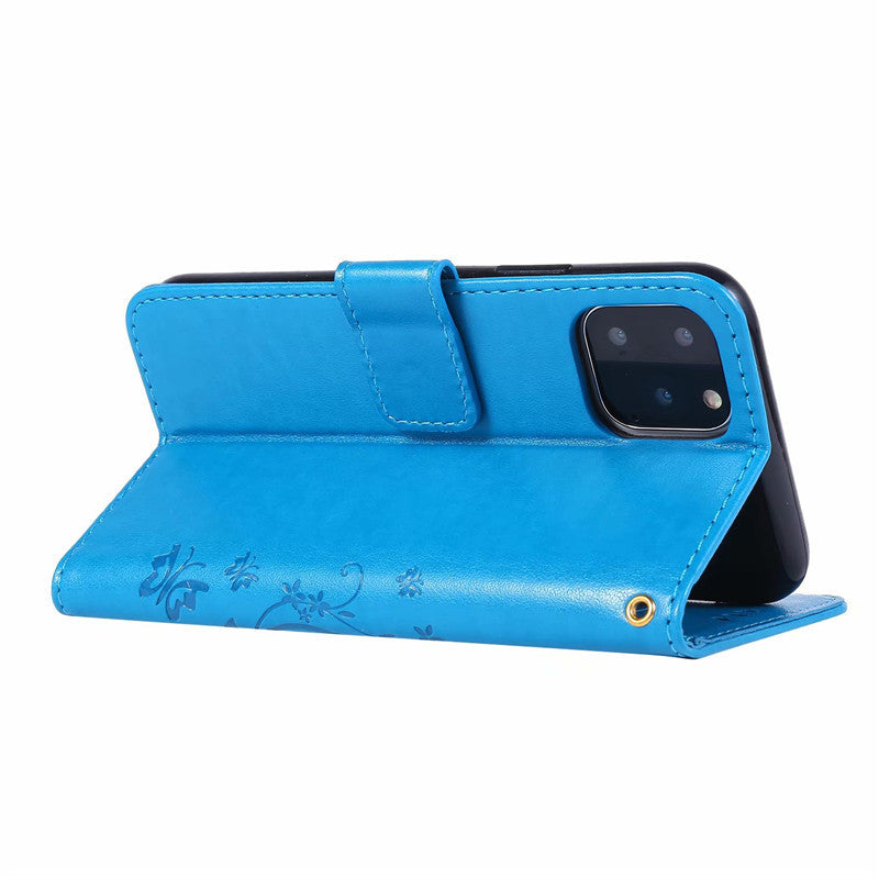 Étui de protection en cuir embossé papillon Étui de téléphone de couverture