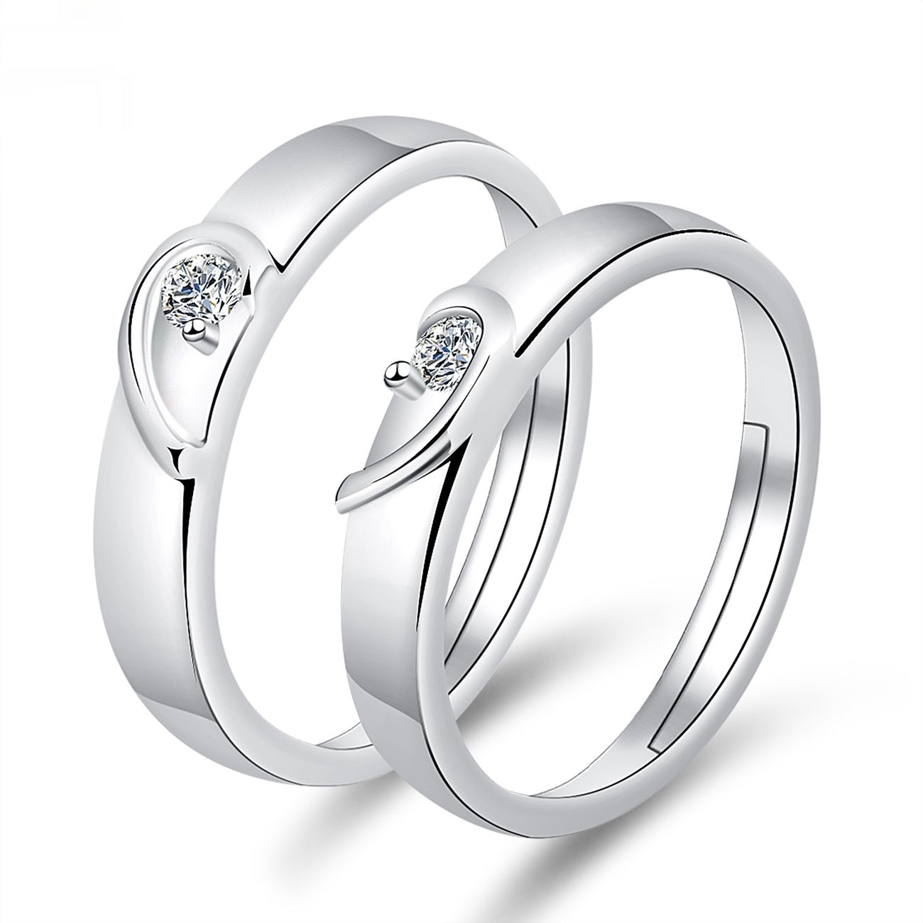 Moissanite Engagement Couple Anneaux Couple