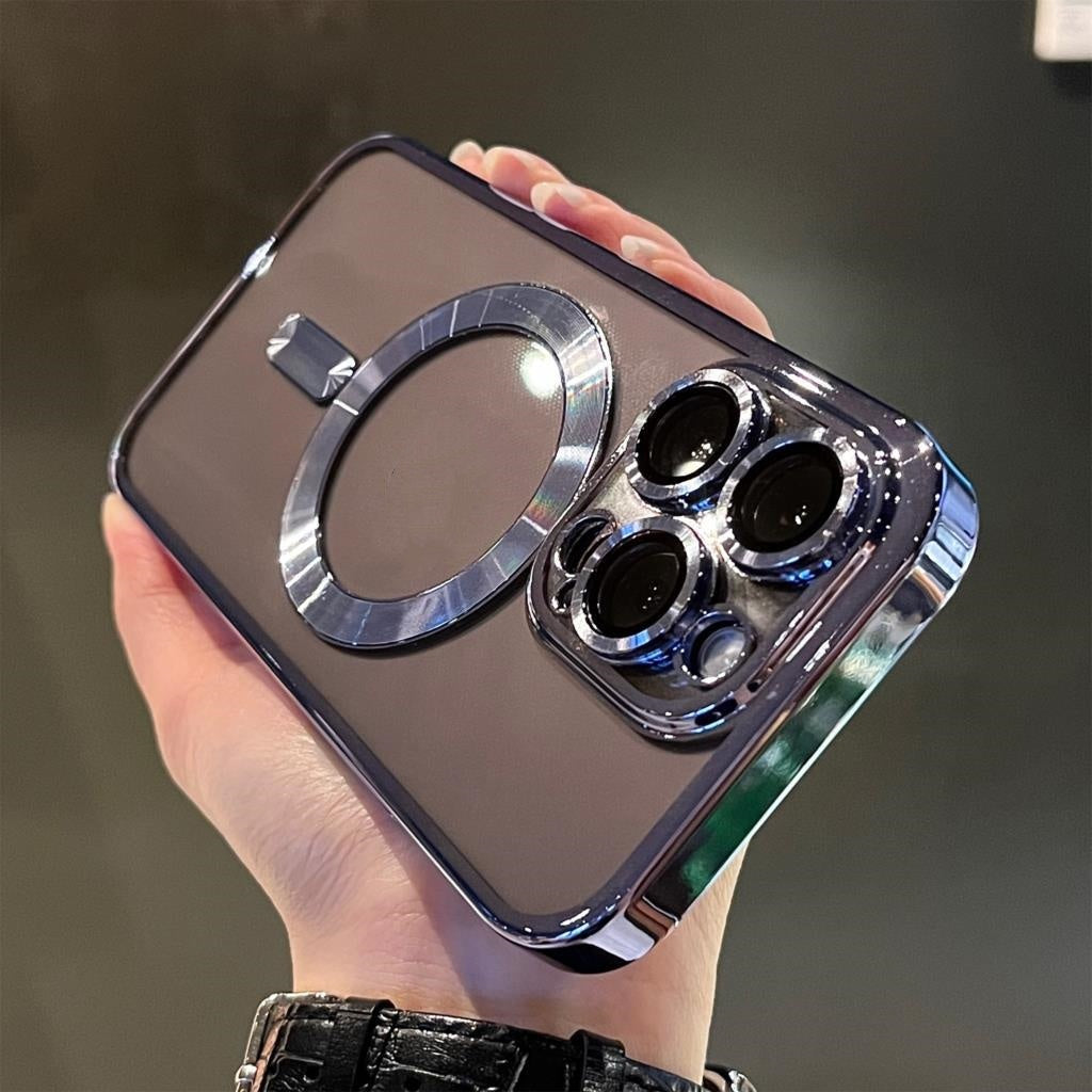 Mobile Phone Case Electroplated Magnetic Lens Clear Film Anti-drop