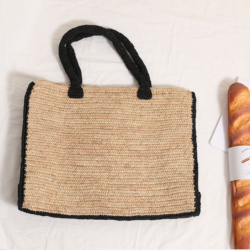 Sac à main pour femmes Raffia Square Straw