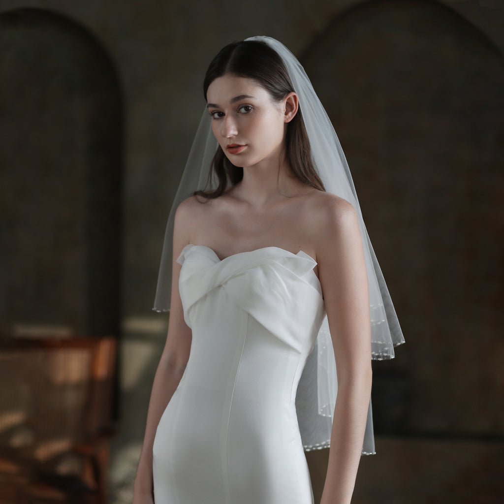 Exquis Voile de mariée de perles