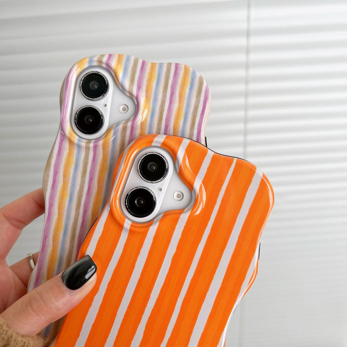 Niche Color Block Scratched Phone Case
