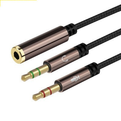 Casque de téléphone 3.5mm connecteur rond pour PC de bureau Notebook 2 en 1 câble adaptateur