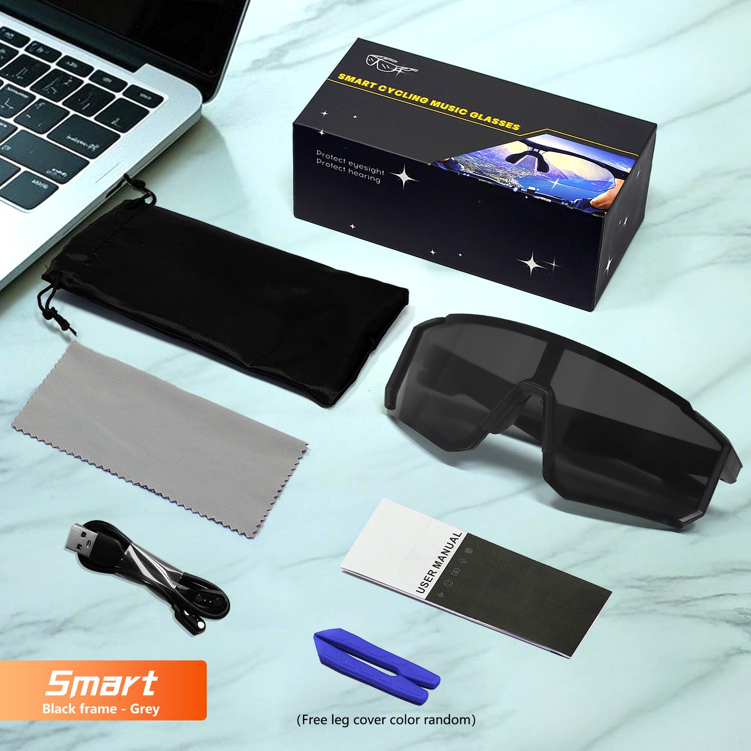 Sports de plein air Cyclisme Bluetooth Lunettes Musique Audio Windproof Smart Goggles