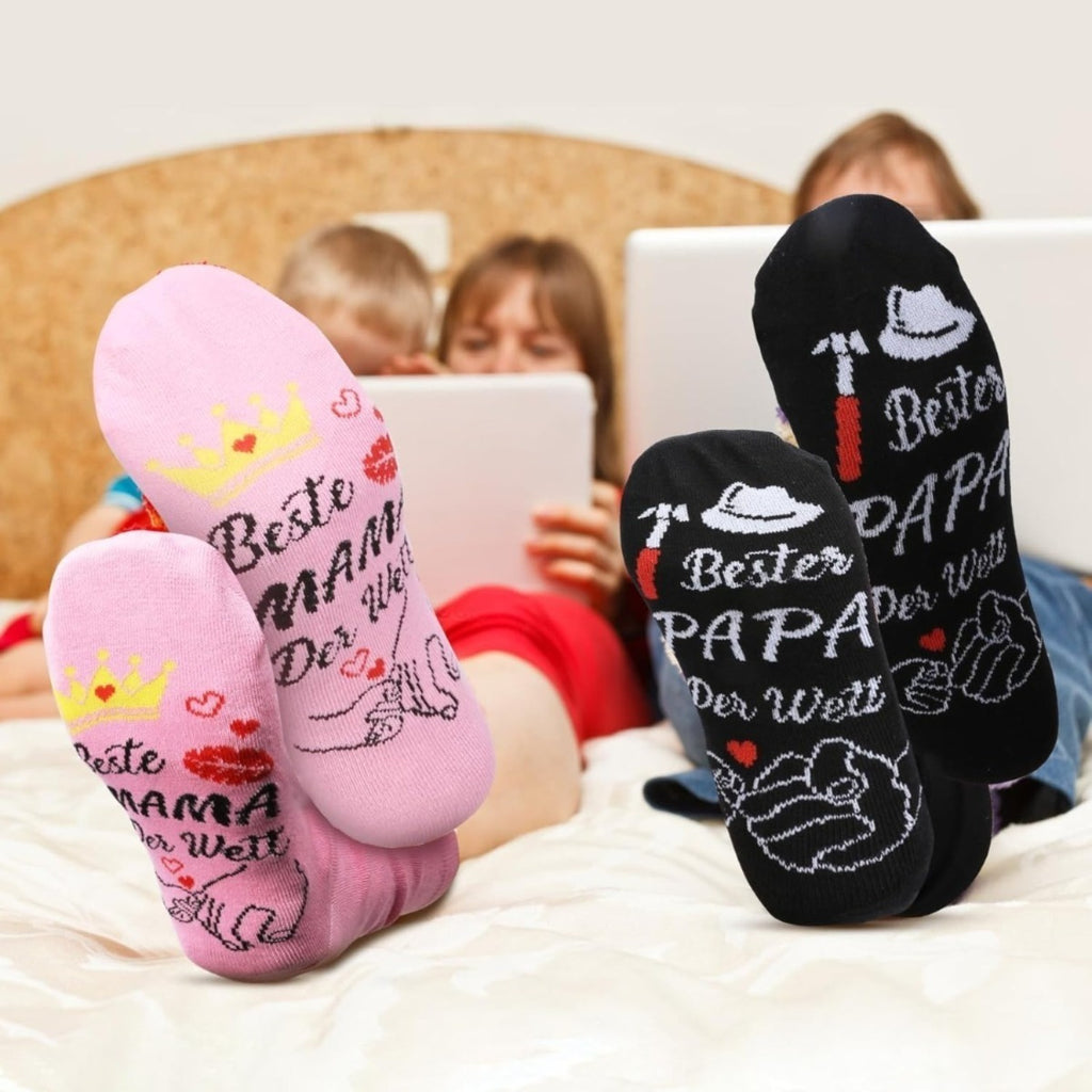 2 paires de -- Meilleure maman et papa chaussons