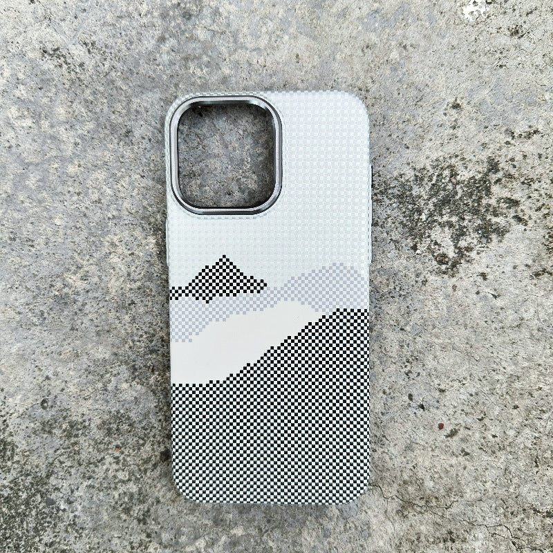 Case de téléphone Kevlar Carbon Fibre motif aspiration magnétique