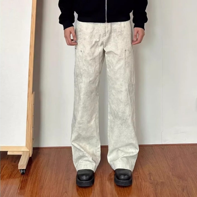 Pantalons de fret à l'impression de marbre pour hommes