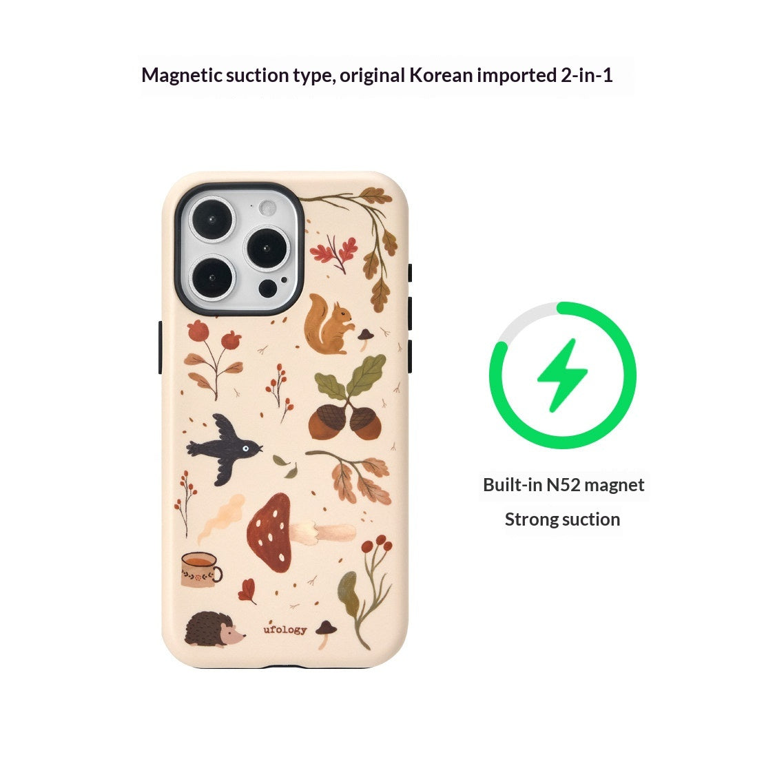 2-en-1 boîtier de téléphone de film magnétique