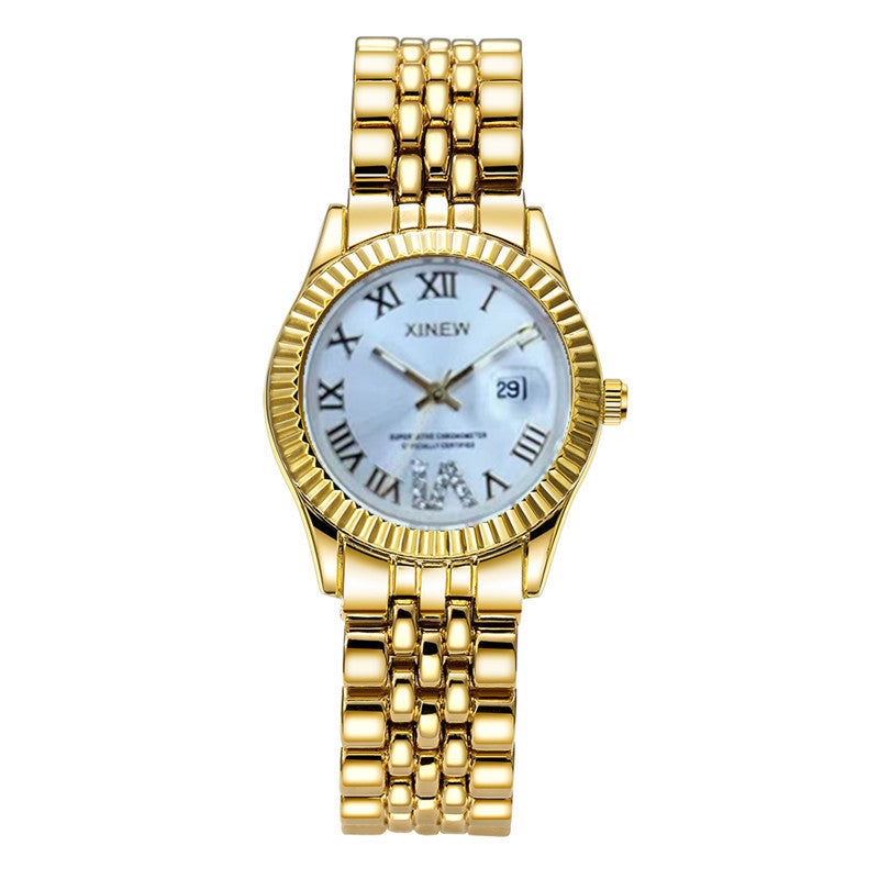 Ceinture d'alliage occasionnel de mode pour enfants Calendrier Montre Quartz