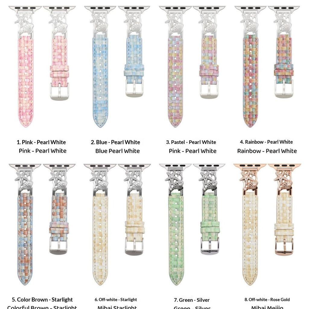 Bracelet de montre en cuir pointillé Cape Shell