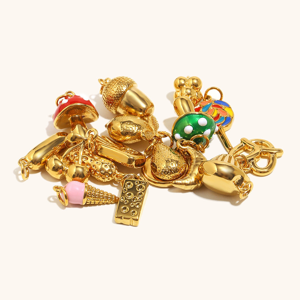 Croissant Donut Ice Cream Pendentif acier inoxydable