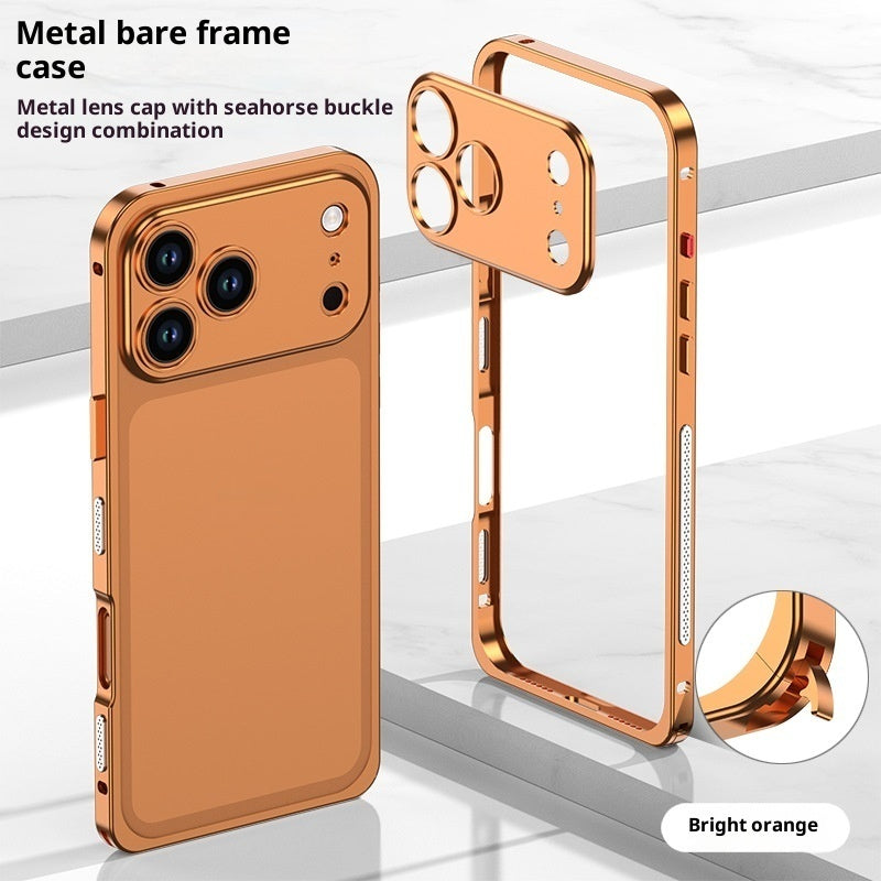 Convient pour 1716promax Seahorse Buckle Frame with Lens Phone Case 15 Metal