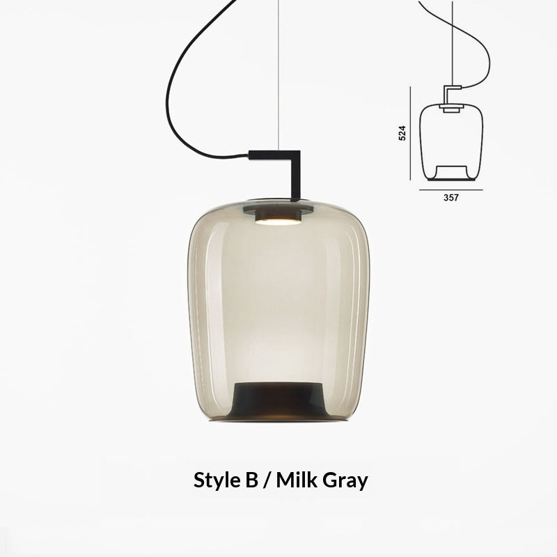 Lampe pendentif en verre de style nordique