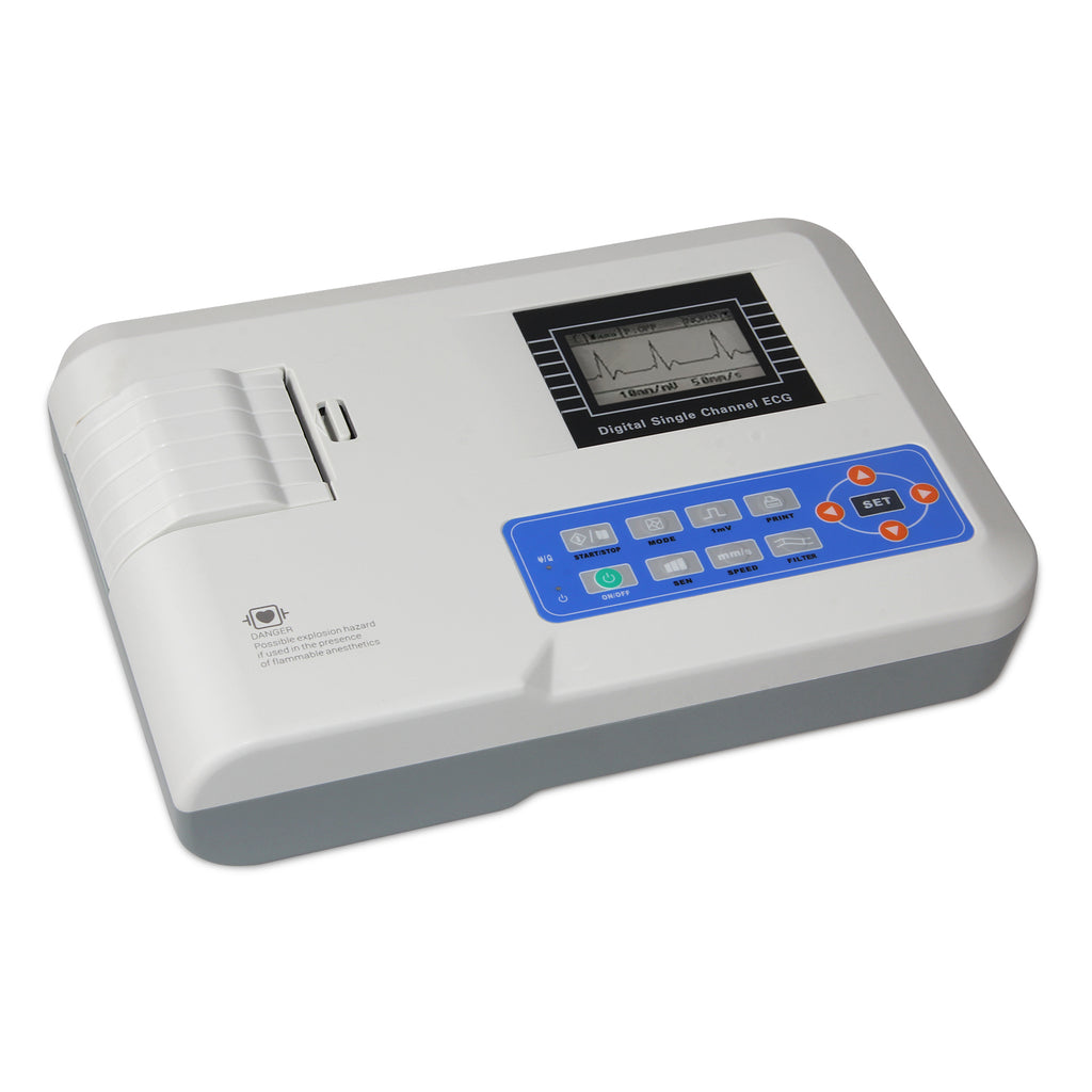 ECG Machine ECG100G monocanal 12 Lead EKG Electrocardiographe Imprimante CE FDA