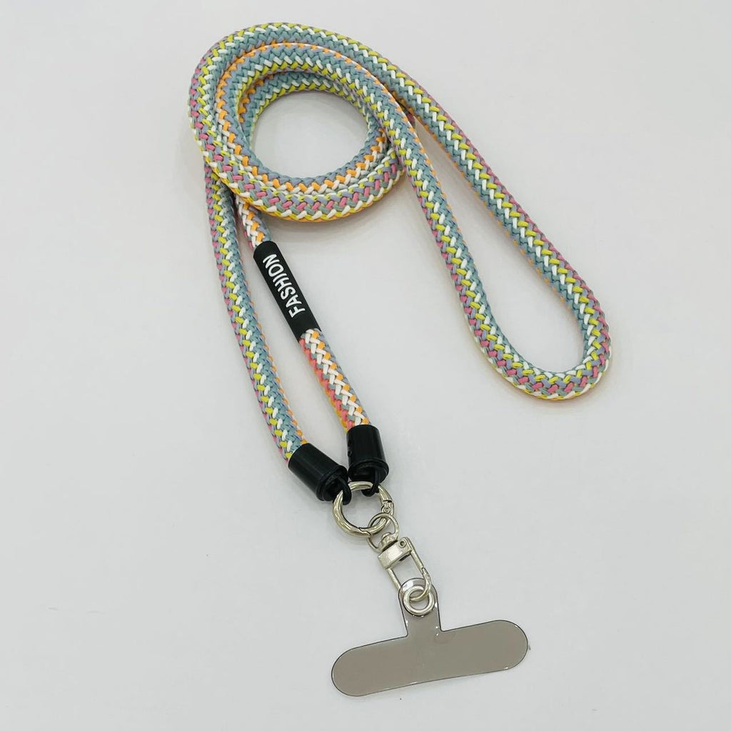 Lanyard de téléphone décoratif tressé fluorescent amovible