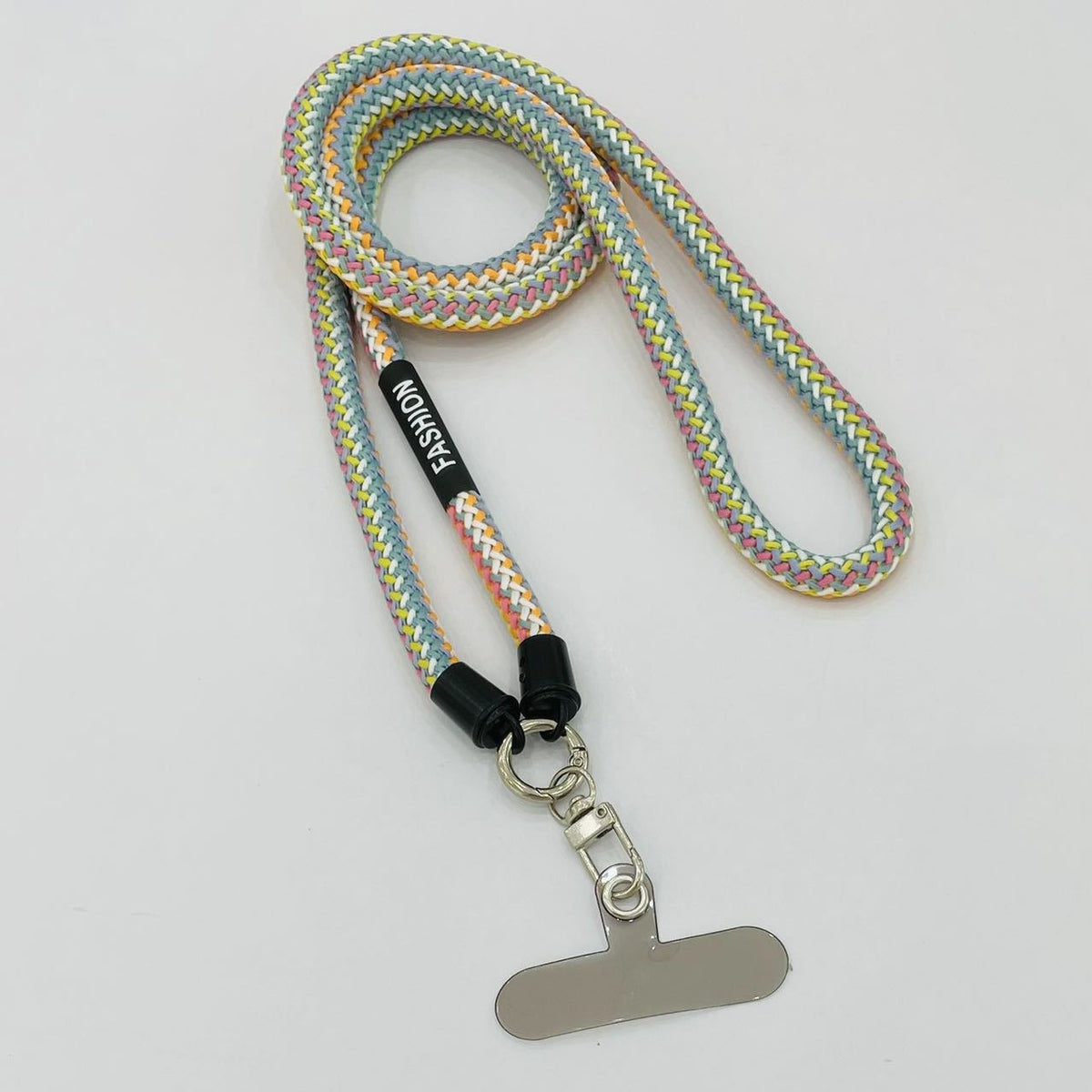 Lanyard de téléphone décoratif tressé fluorescent amovible
