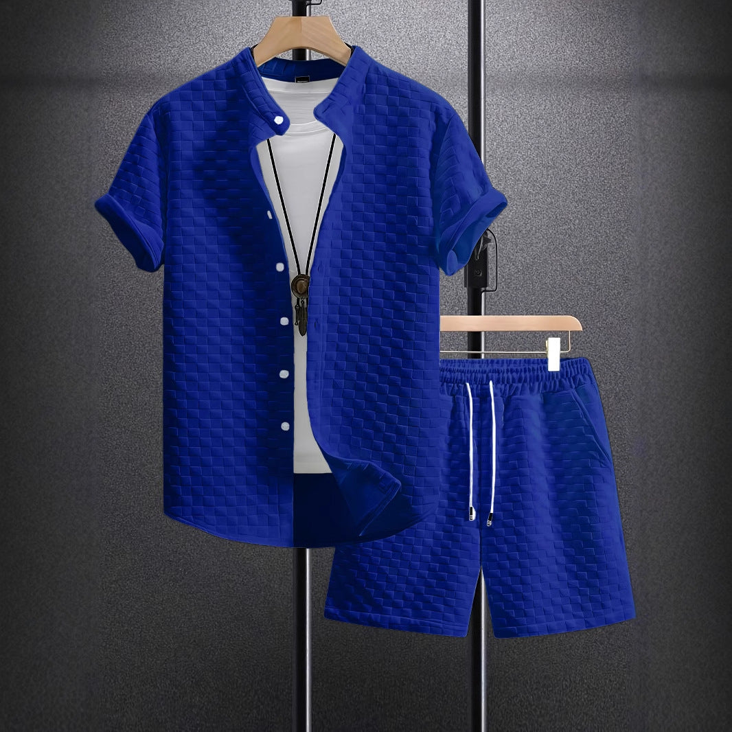Chemise à manches courtes Jacquard pour hommes
