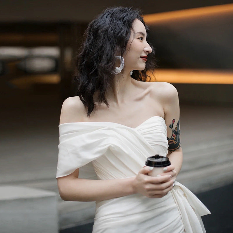 Lumière mariage robe courte femmes