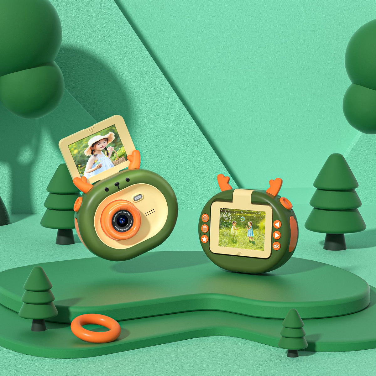 Caméra numérique HD pour enfants à 180 degrés