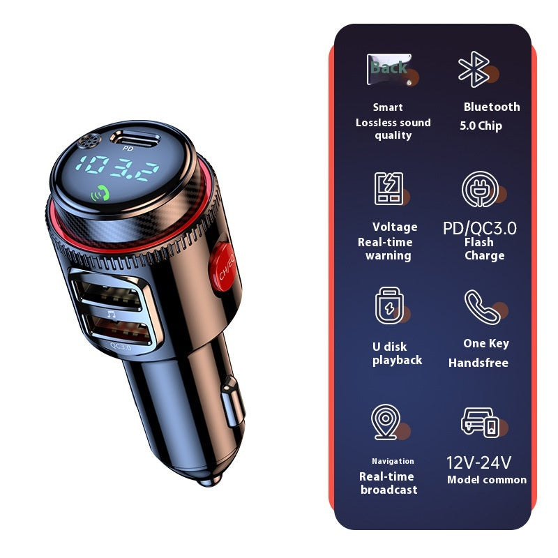 T23 Car MP3 Bluetooth lecteur de voiture Musique sans perte Multifonctionnelle Car Cigarette Lighter FM T