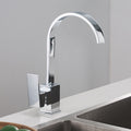 Chrome Kitchen Sink Mixer Tap Waterfall Single Lever Swivel Monobloc