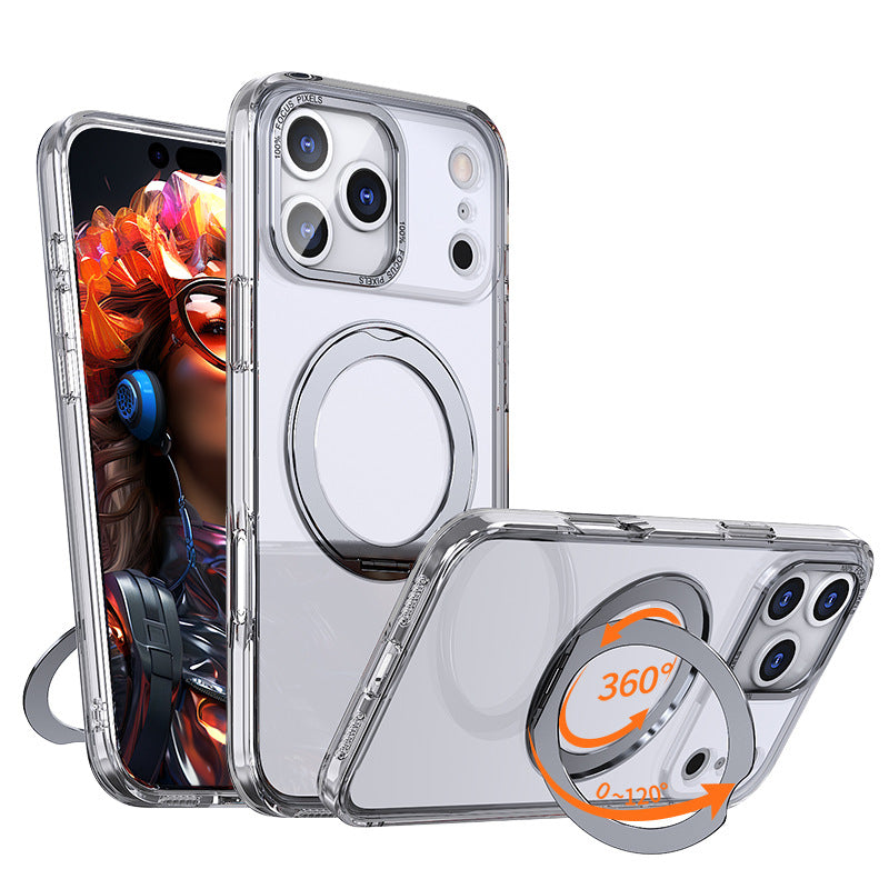 Coque de téléphone pivotant en orange avec support rotatif magnétique à 360 degrés et une peau mate comme F