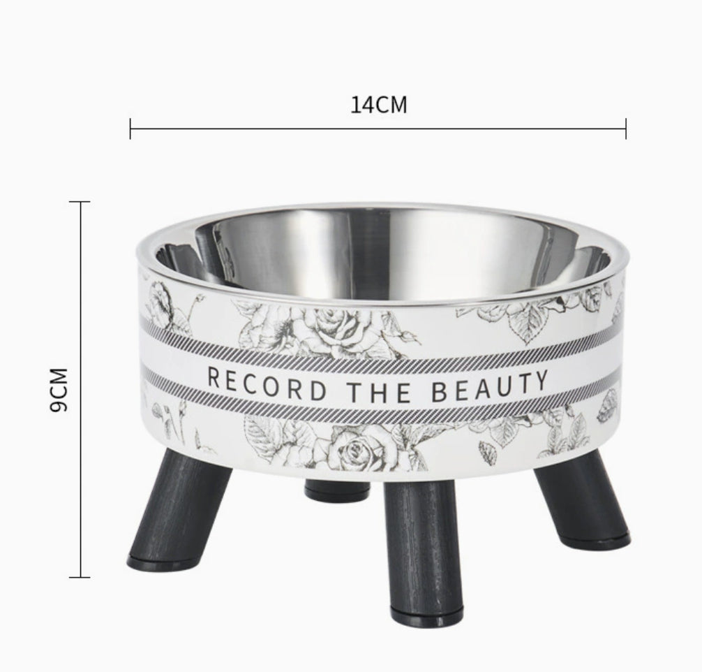 Retro Cat Bol Élevé Acier inoxydable Cat Water Bowl