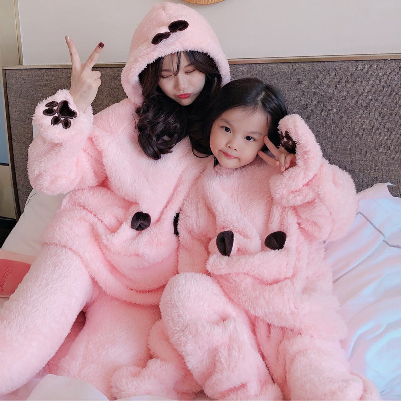 Gants de pyjama en peluche pour parents et enfants