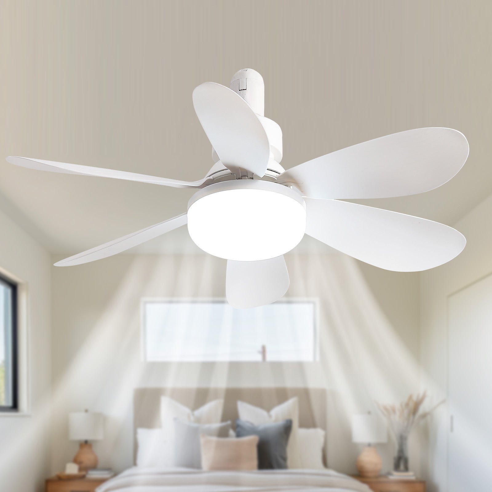 Eventail de plafond portable de 20 pouces avec lumière et télécommande