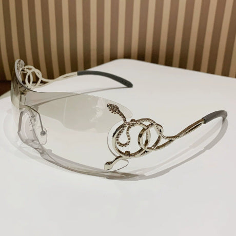 Lunettes de soleil en forme de cobra Sporty Rimless Coupe latérale