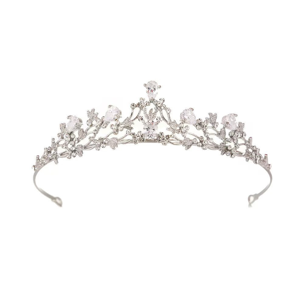 Tête d'affiche de la couronne de la mariée de Strass Flower Diamond