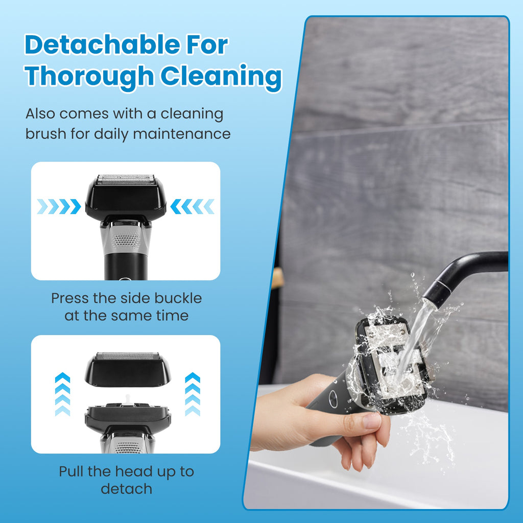 Rasoir électrique 5-Blade pour les hommes Bard à barbe humide et sèche Trimmer P