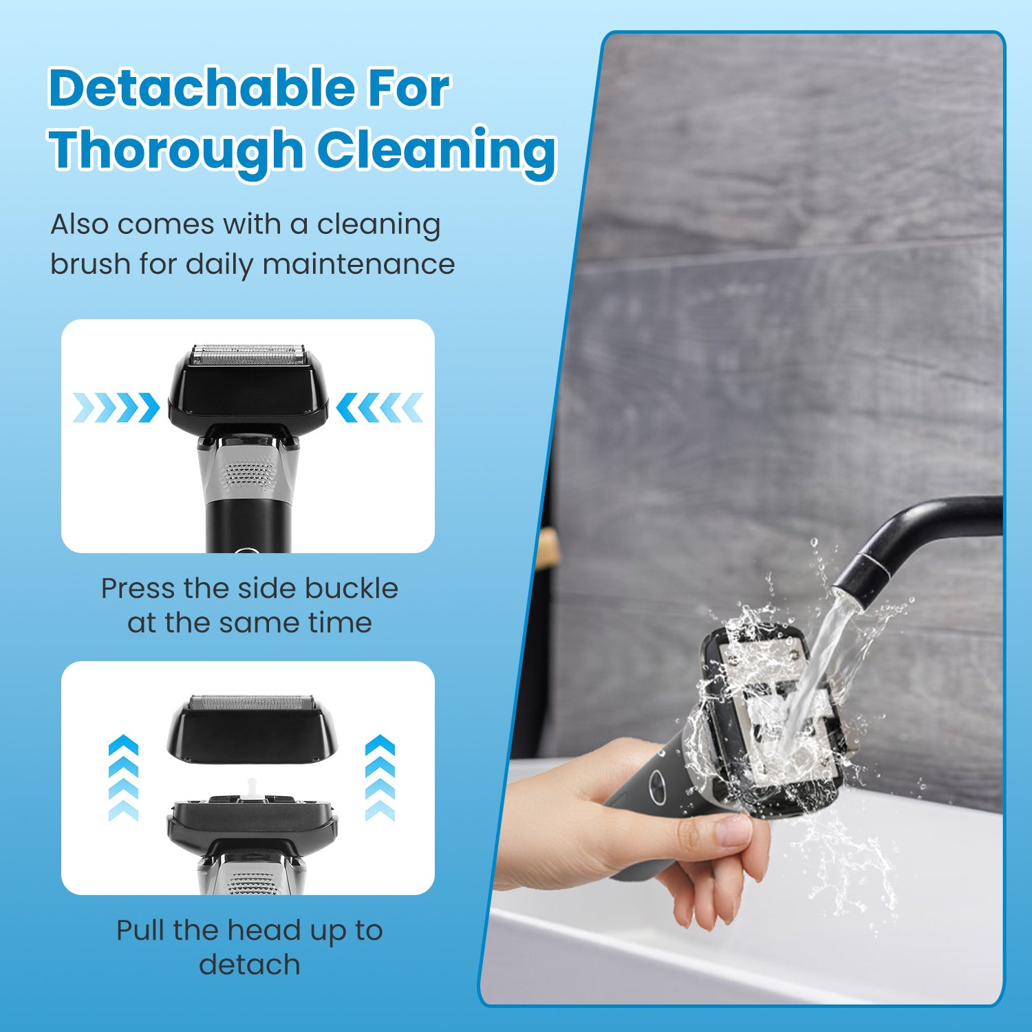 Rasoir électrique 5-Blade pour les hommes Bard à barbe humide et sèche Trimmer P