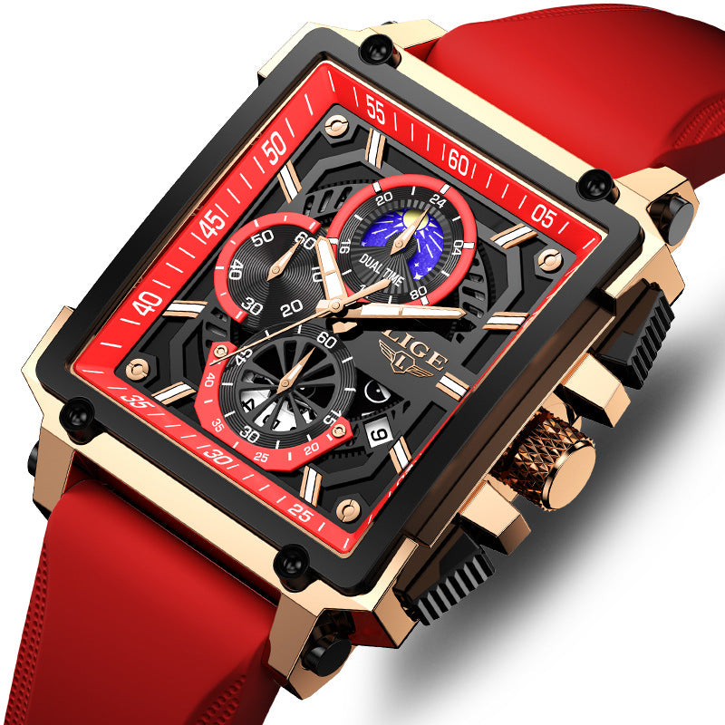 Mode Design Waterproof Quartz Square Montre