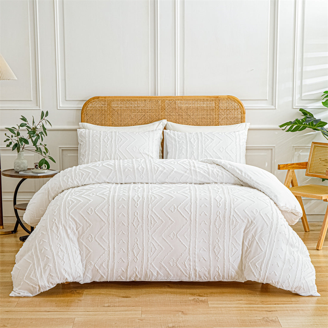 Fournitures européennes et américaines Cut Flower Tufted Plain Quilt Set