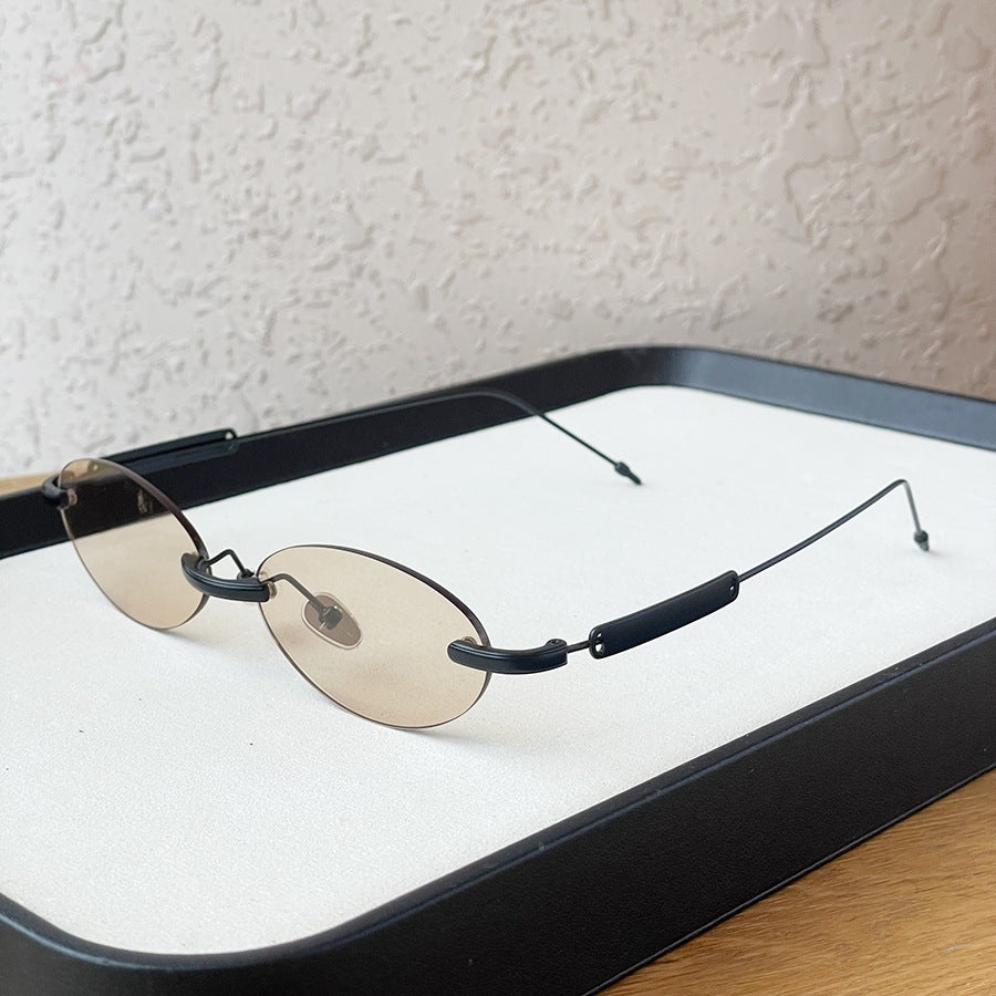 Pas de maquillage regarder Rimless Ovale Plain Glass pour les femmes