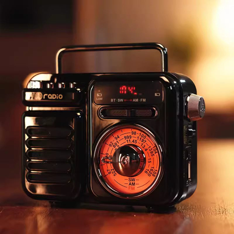 Haut-parleur bluetooth portable à énergie solaire extérieure rétro