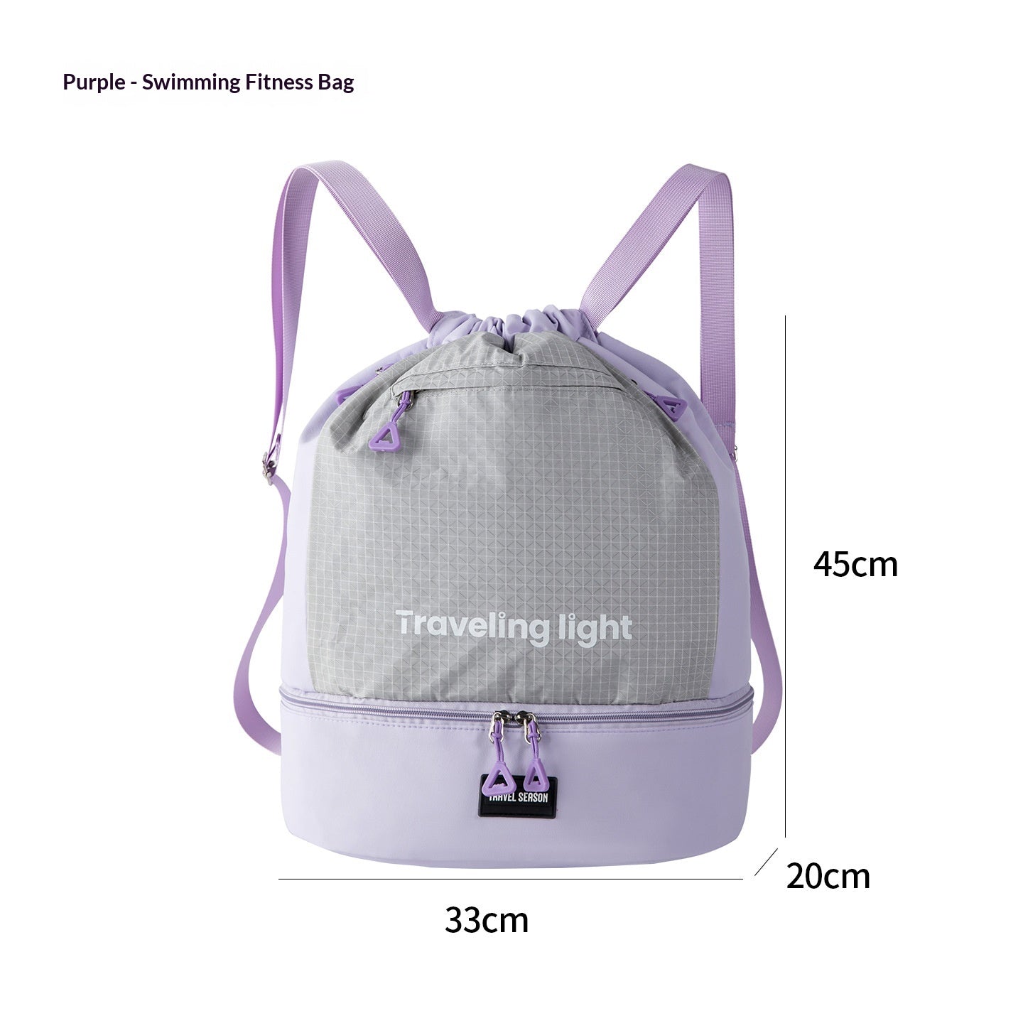 Sac à dos en soie de couleur contrastante Tussah Séparation sèche-humide