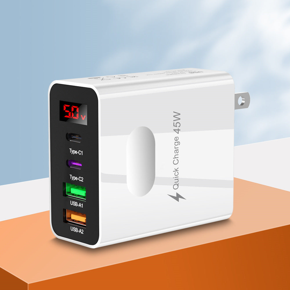 Chargeur de téléphone d'affichage numérique 2USB 2Type-c