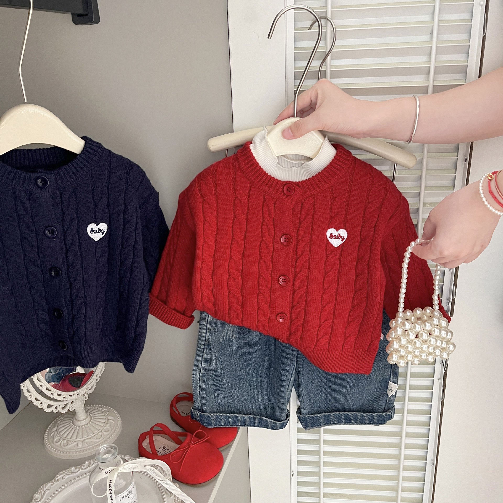Vêtements Twist-Knit Cardigan Automne Enfants Vêtements de dessus