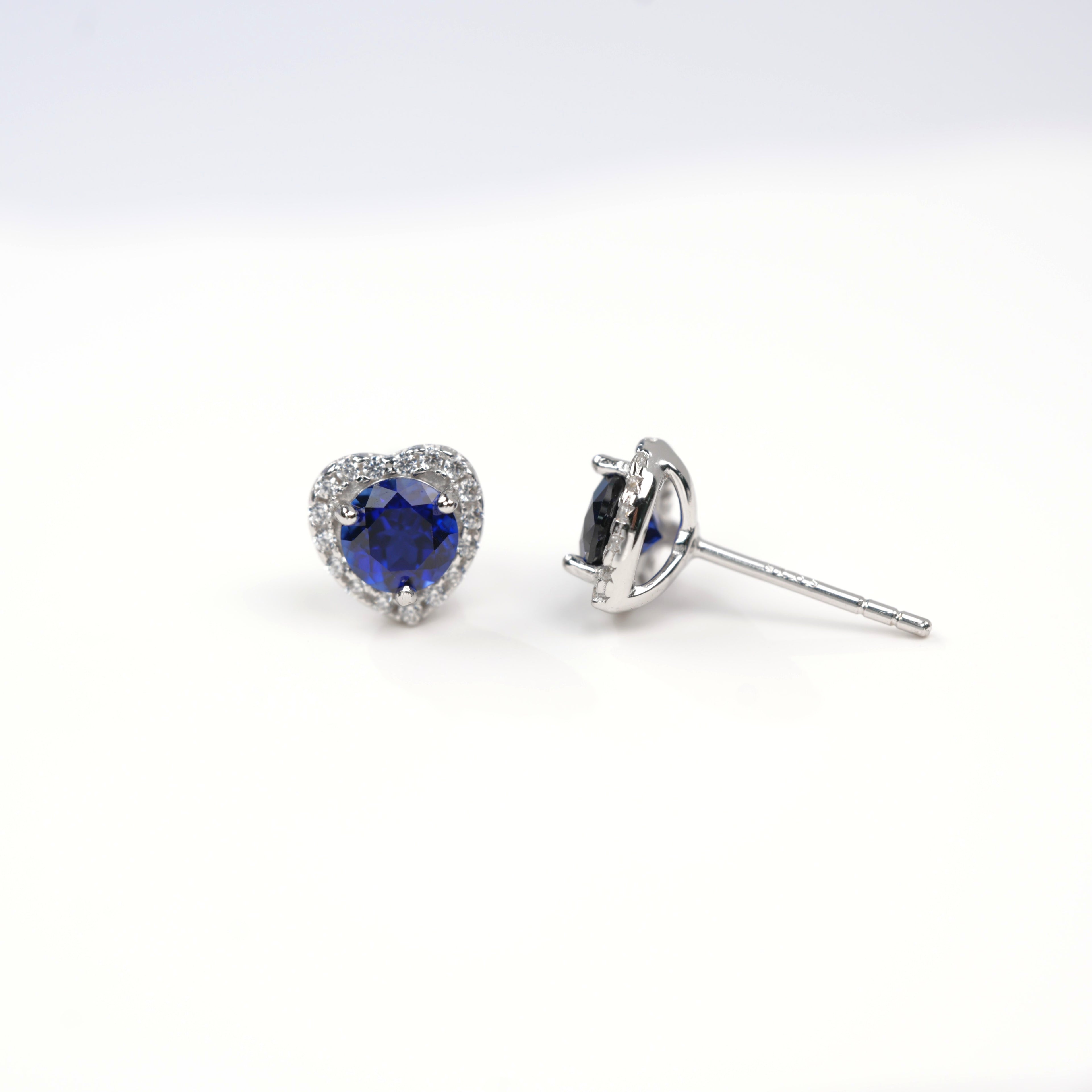S925 Boucles d'oreilles en halo-tiges en argent sterling