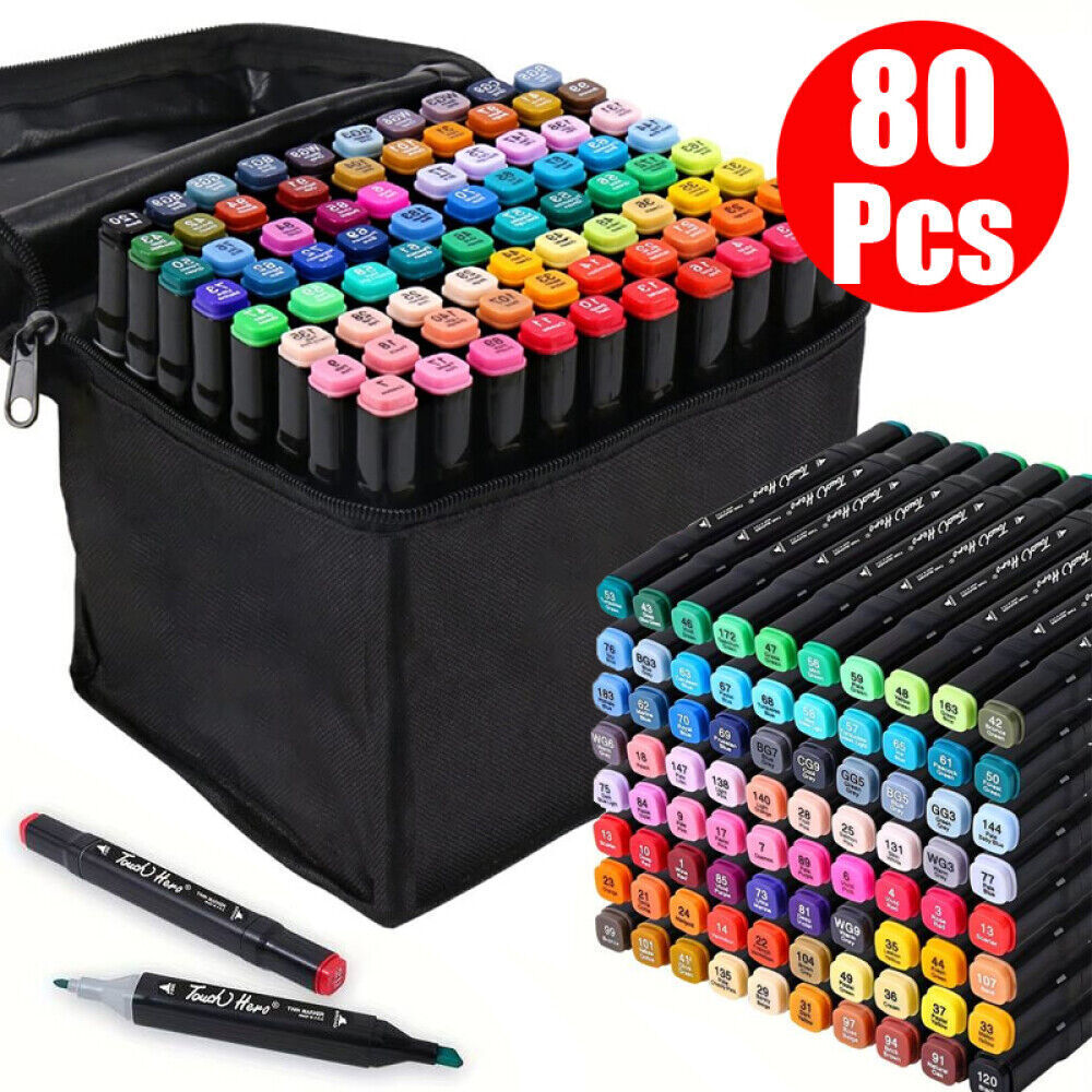 80 Farbe Acrylstifte Marker Set Stylo permanent bricolage Graffiti Sketch Dual Pen