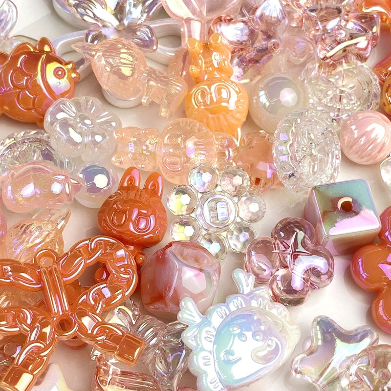 Perles acryliques plaquées UV mélangées
