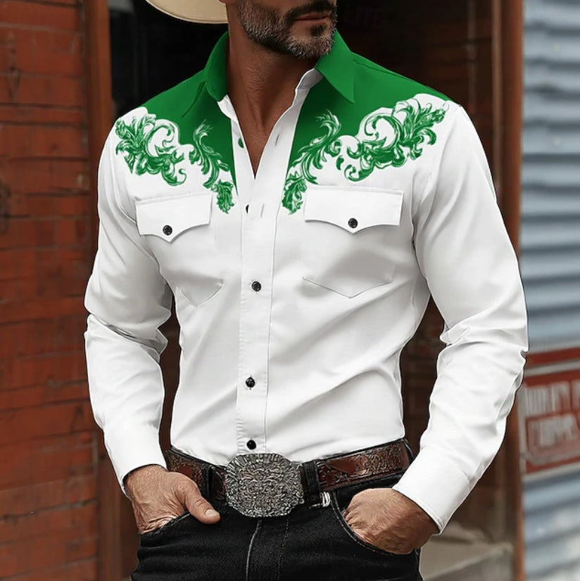 Chemise 3D numérique à manches longues homme
