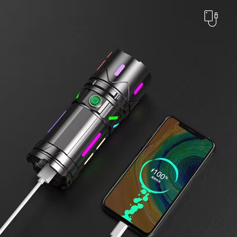 Lampe de poche fluorescente forte lumière rechargeable à distance LED