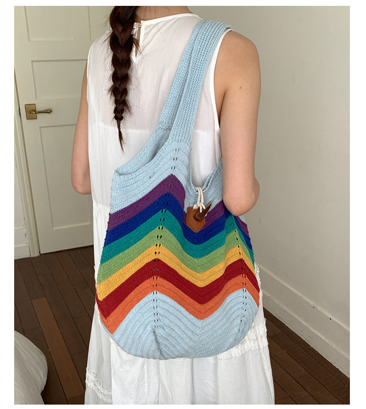 Summer Color-Block grande capacité meilleur-vendeur sous-arm-tote pour les femmes